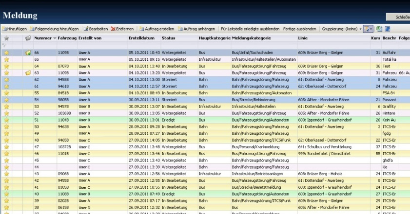 VEDIS bme – Meldungsübersicht (Quelle: vedisys AG) VEDIS bme – Meldungsübersicht (Quelle: vedisys AG)