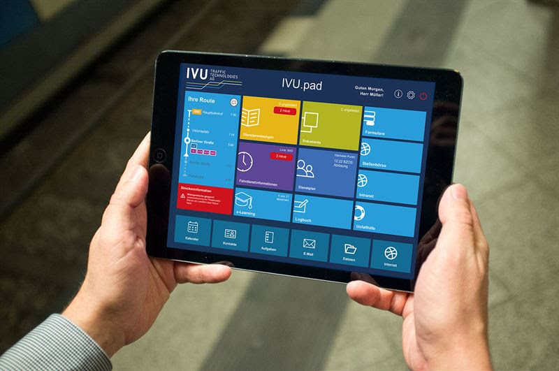 Das IVU.pad von der Berliner IVU Traffic Technologies AG digitalisiert künftig den Workflow des Fahrpersonals von AAR bus+bahn (Bild: IVU)
